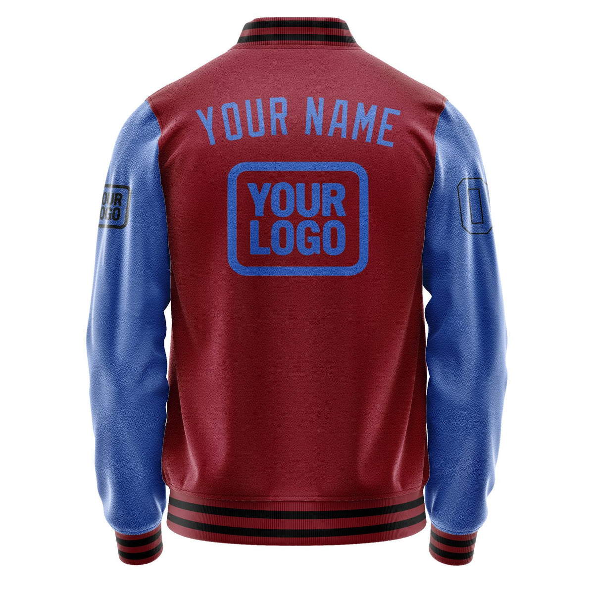 Custom Crimson Red Sky Blue Jacket JA151509151717090917