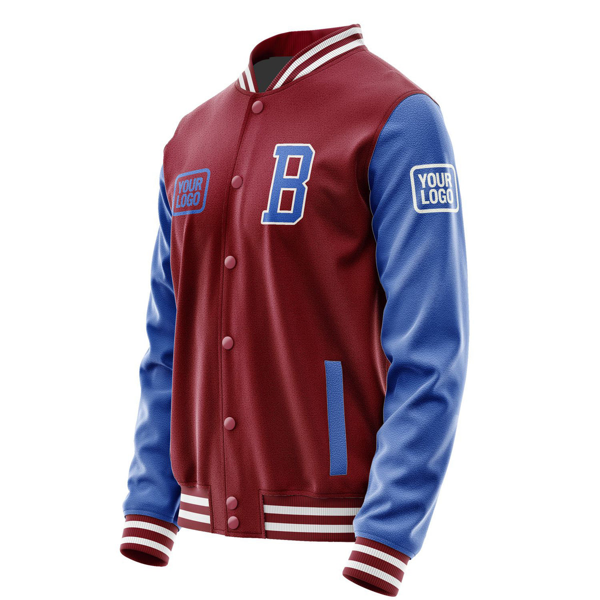 Custom Crimson Red Sky Blue Jacket JA151509151818090918