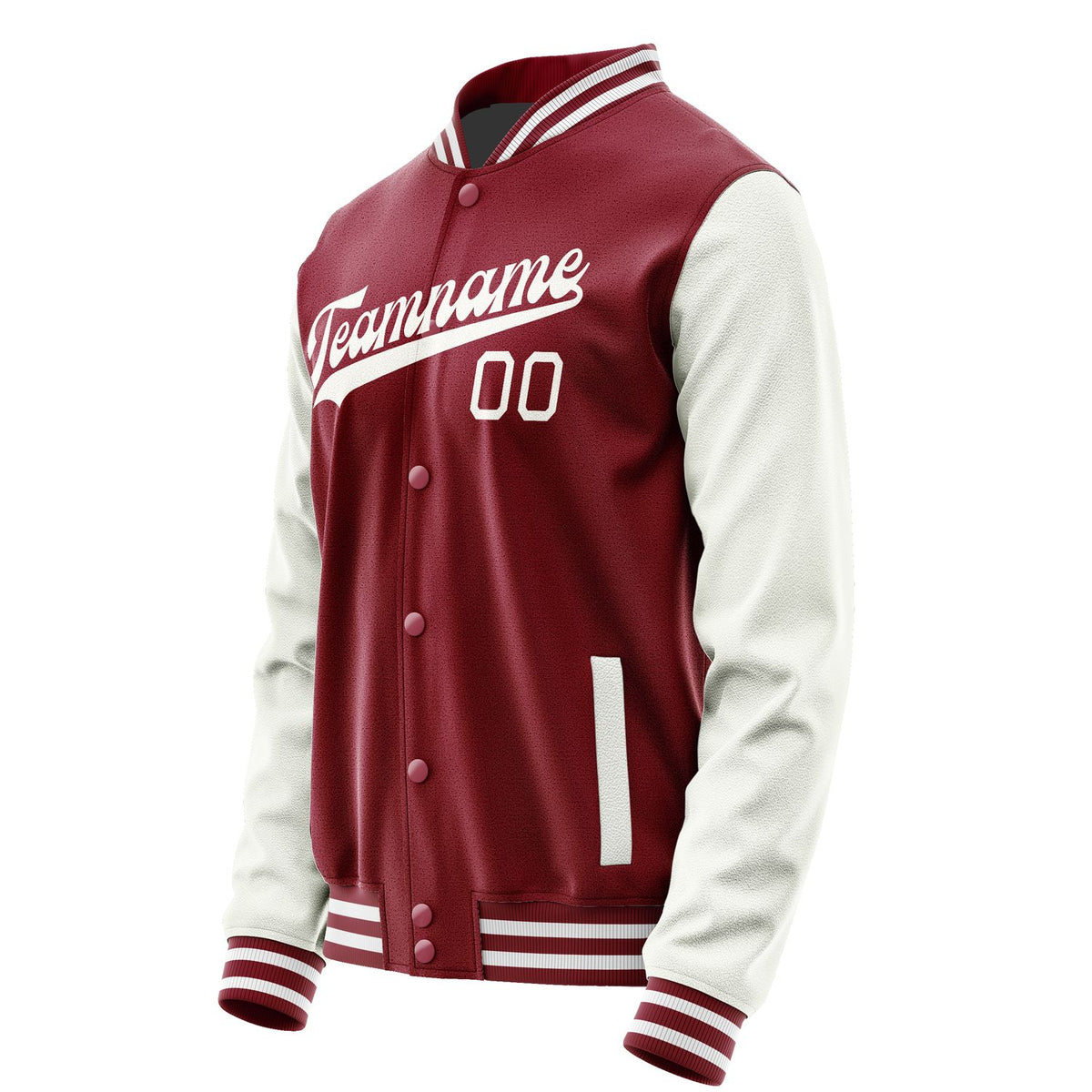 Custom Crimson Red White Jacket JA1515181518B31818