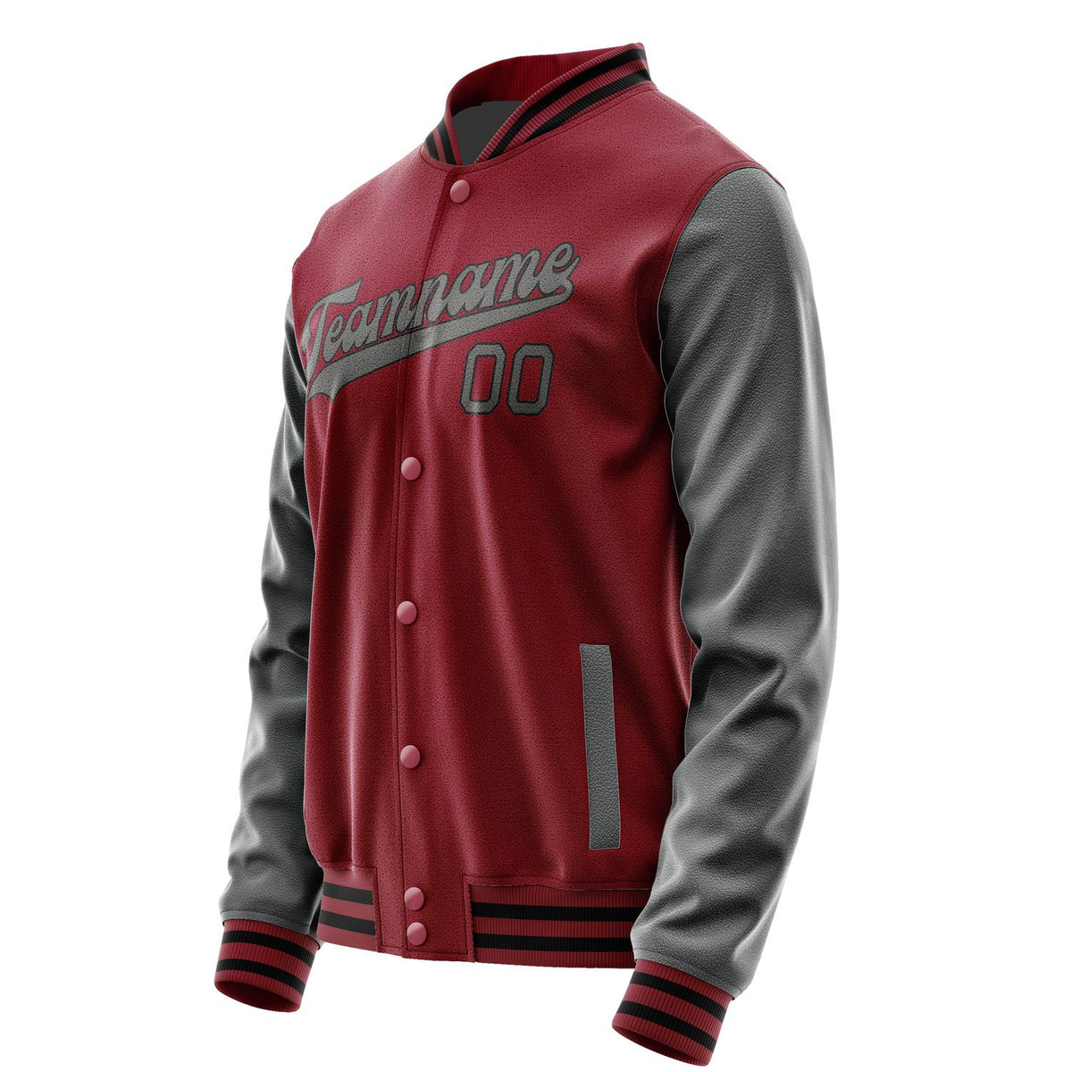 Custom Crimson Red Dark Grey Jacket JA1515201517B31720