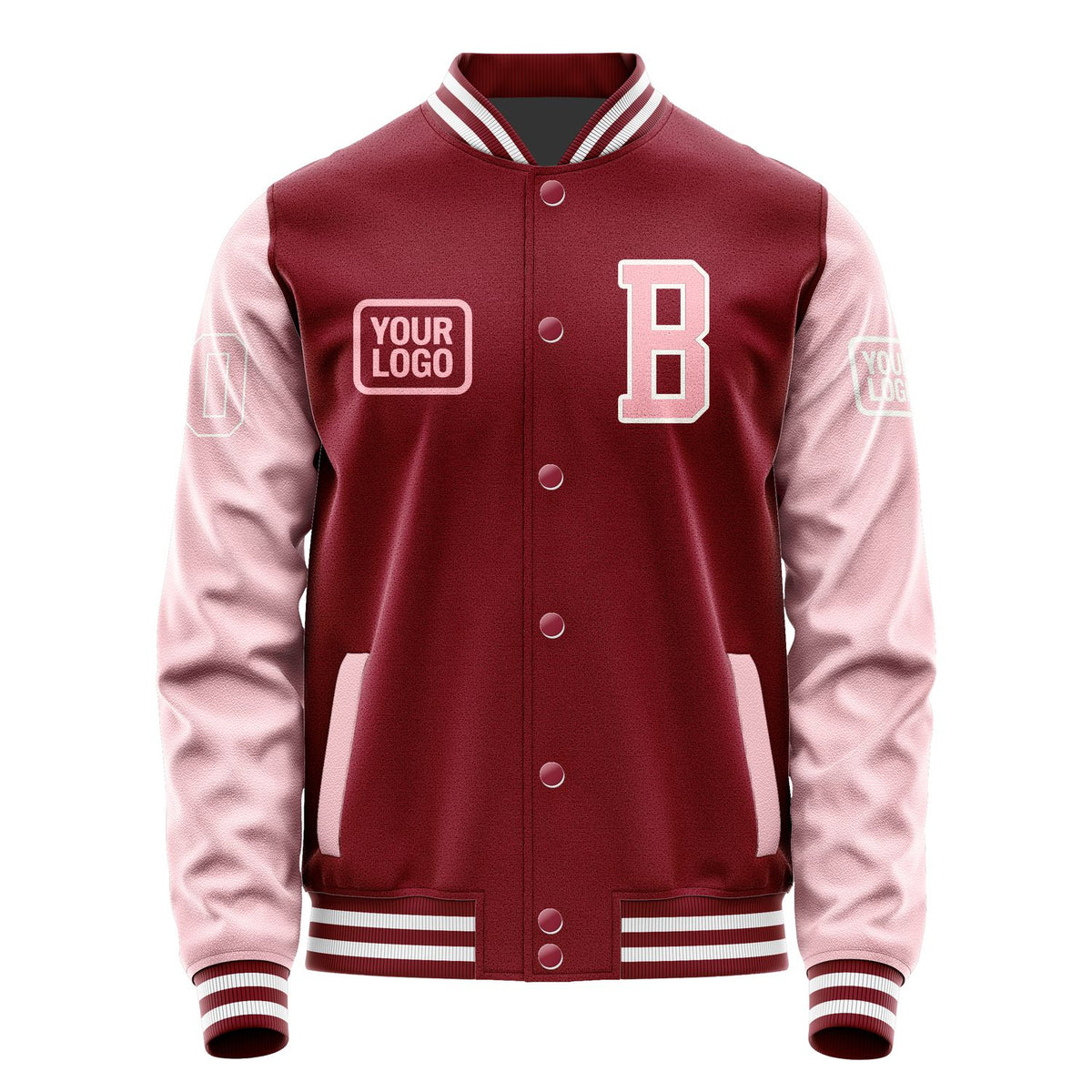 Custom Crimson Red Light Pink Jacket JA151521151818212118