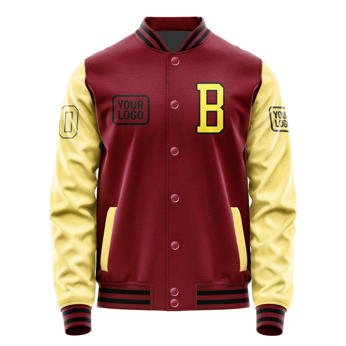 Custom Crimson Red Light Yellow Jacket JA151526151717262617