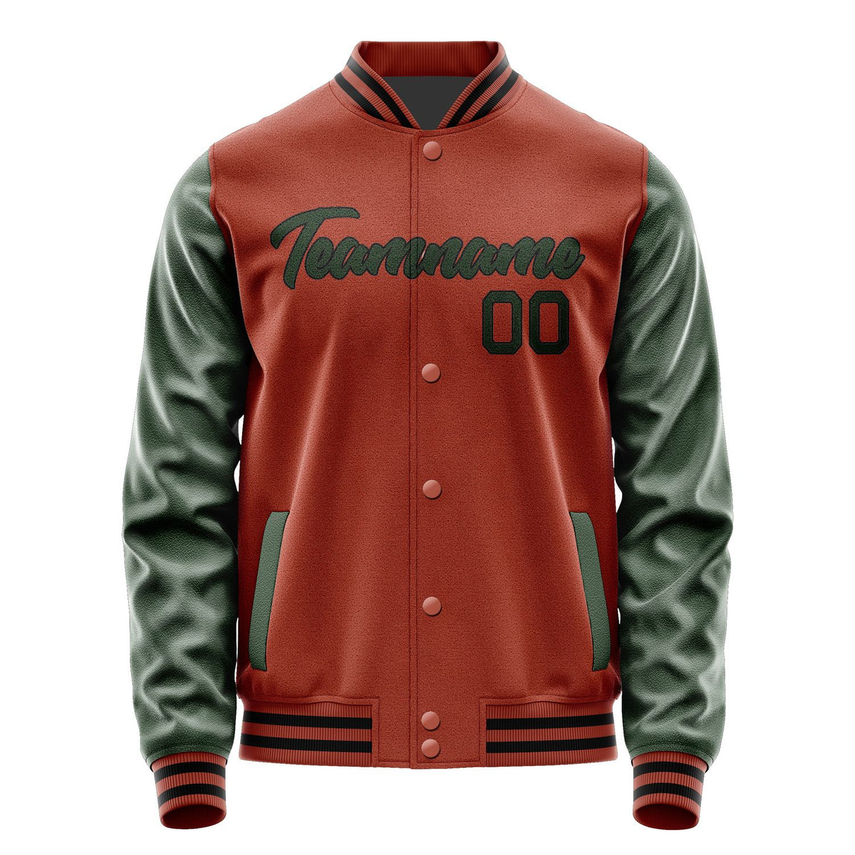 Custom Coral Red Dark Green Jacket JA1616061617B21706