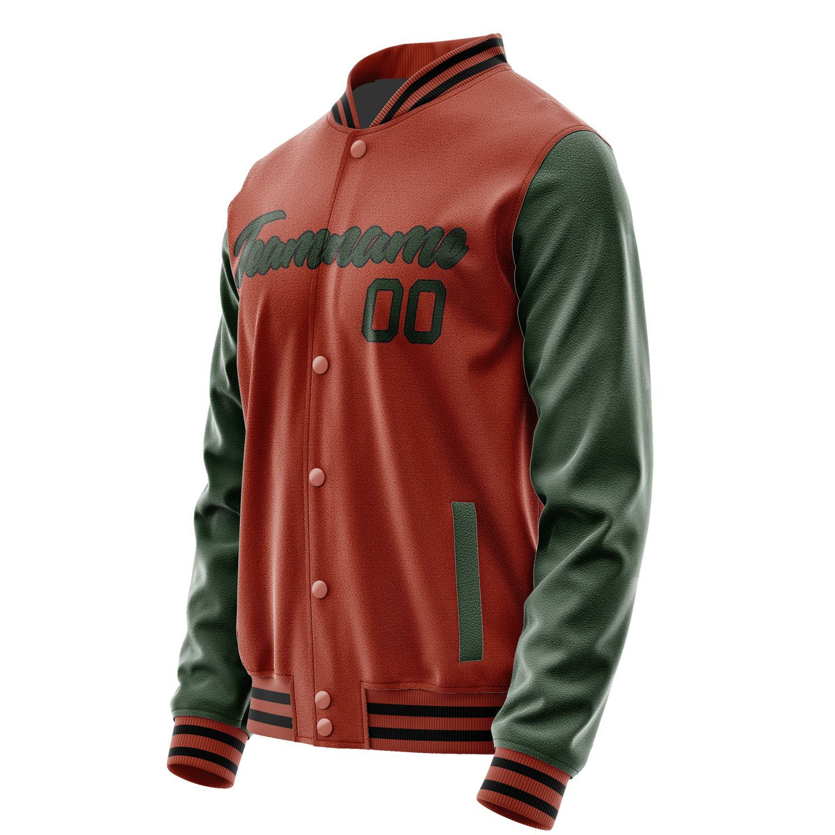 Custom Coral Red Dark Green Jacket JA1616061617B21706