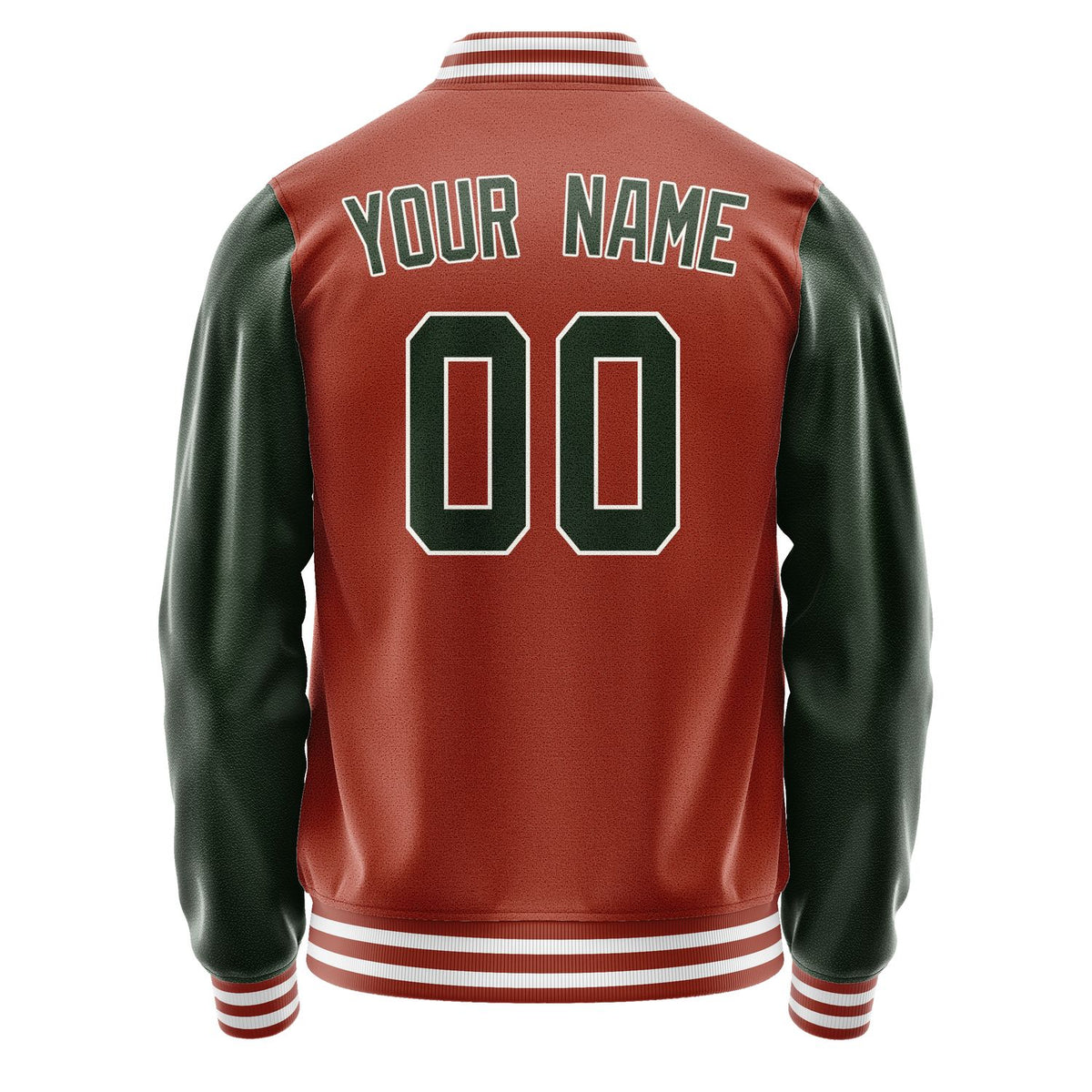 Custom Coral Red Dark Green Jacket JA1616061618B31806