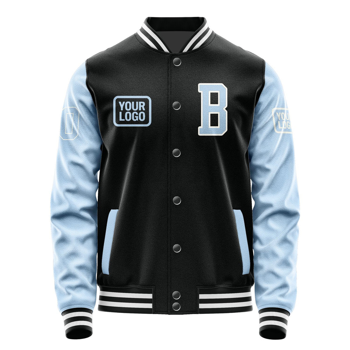 Custom Black Light Blue Jacket JA171708171818080818