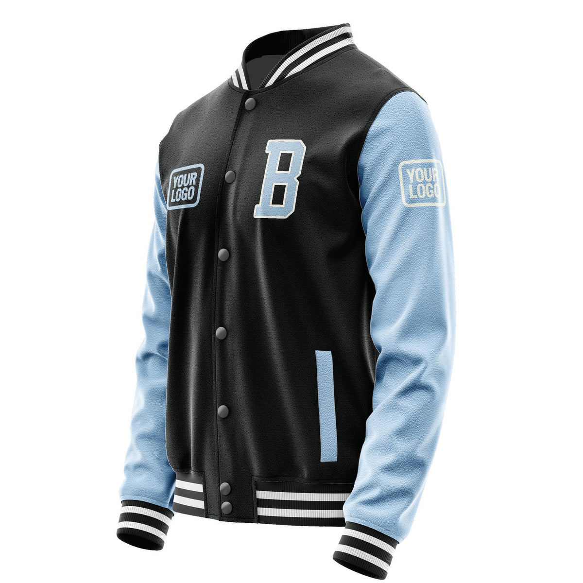 Custom Black Light Blue Jacket JA171708171818080818