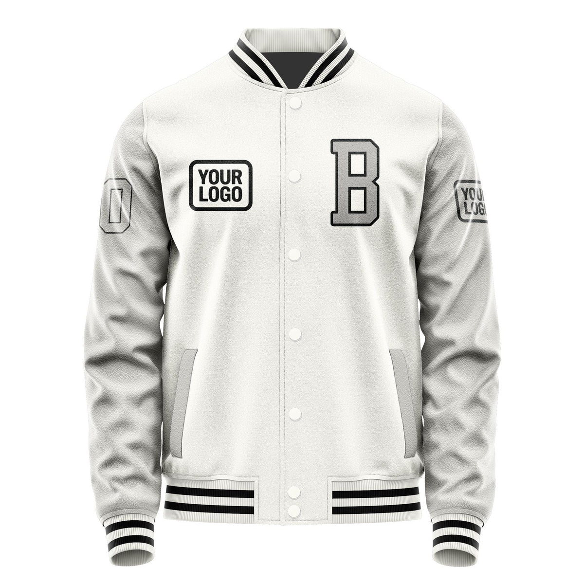 Custom White Gray Jacket JA181804181717040417