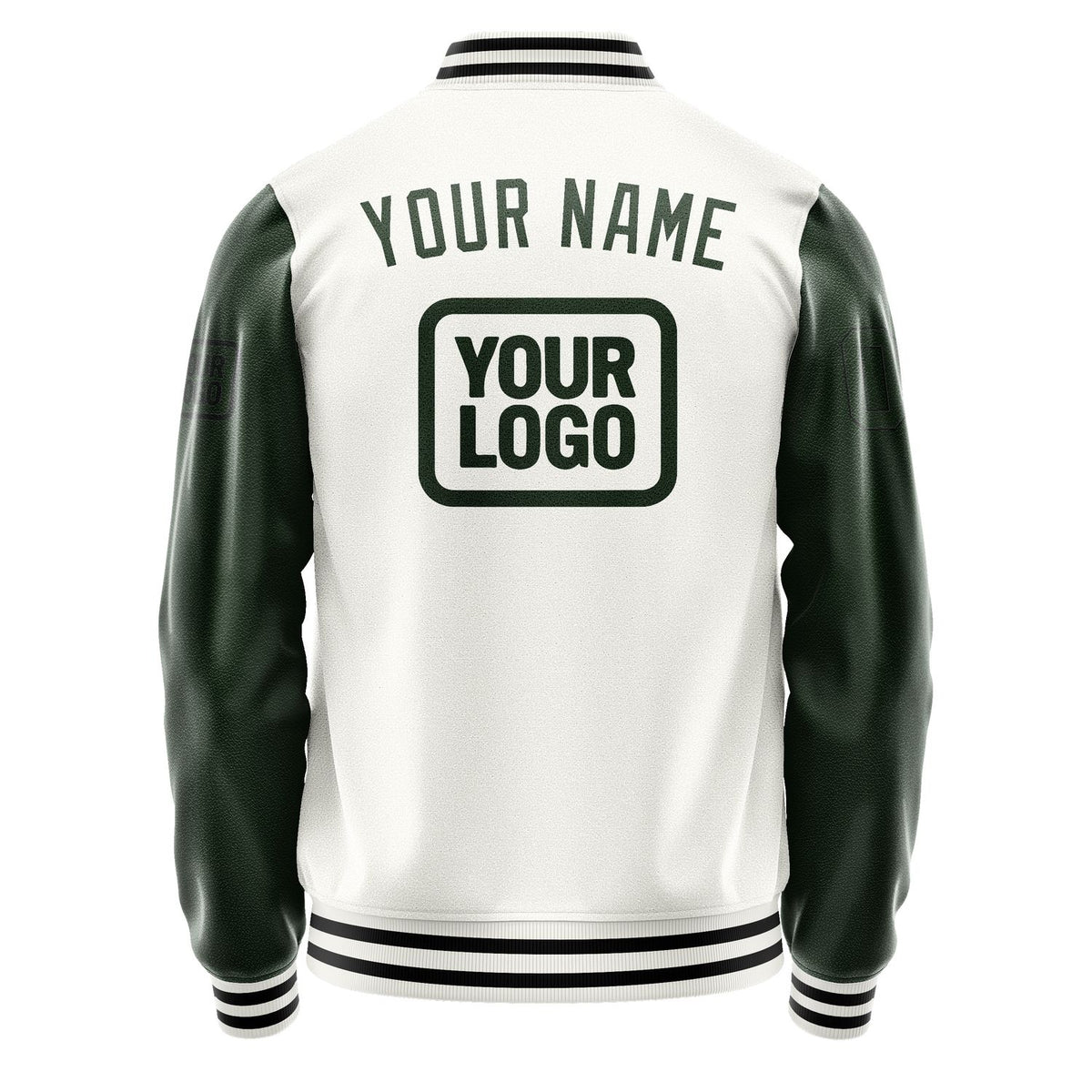 Custom White Dark Green Jacket JA181806181717060617