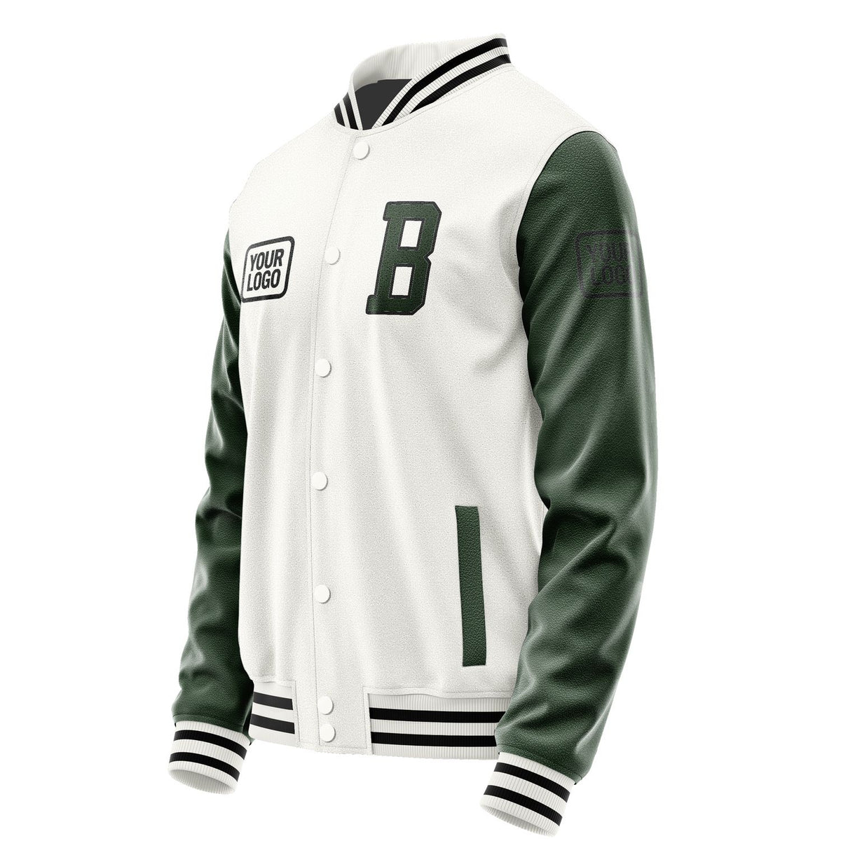 Custom White Dark Green Jacket JA181806181717060617