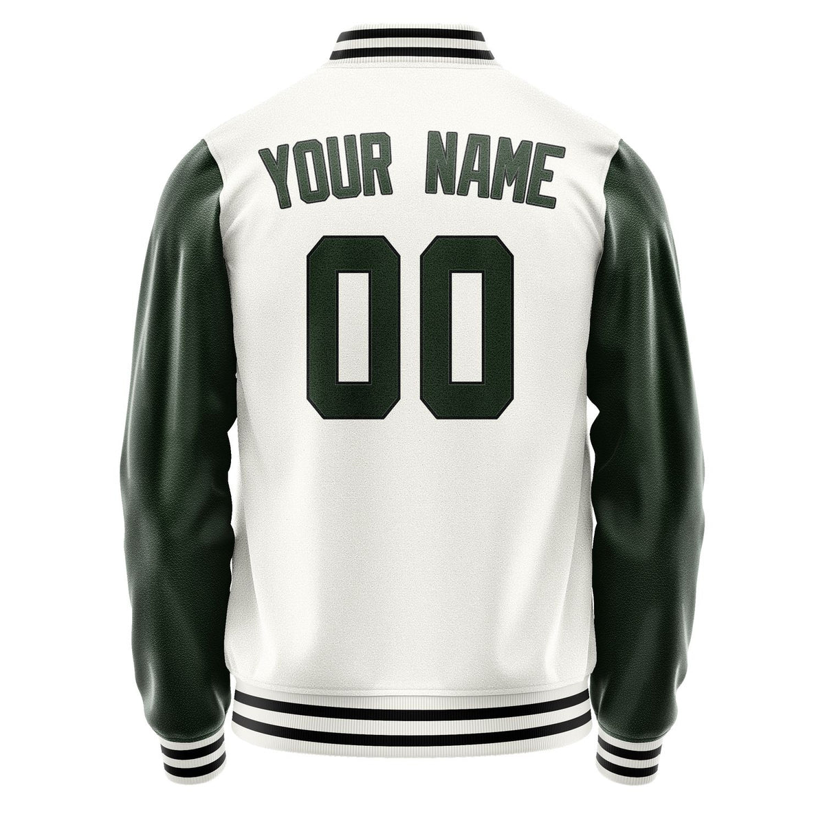 Custom White Dark Green Jacket JA1818061817B31706