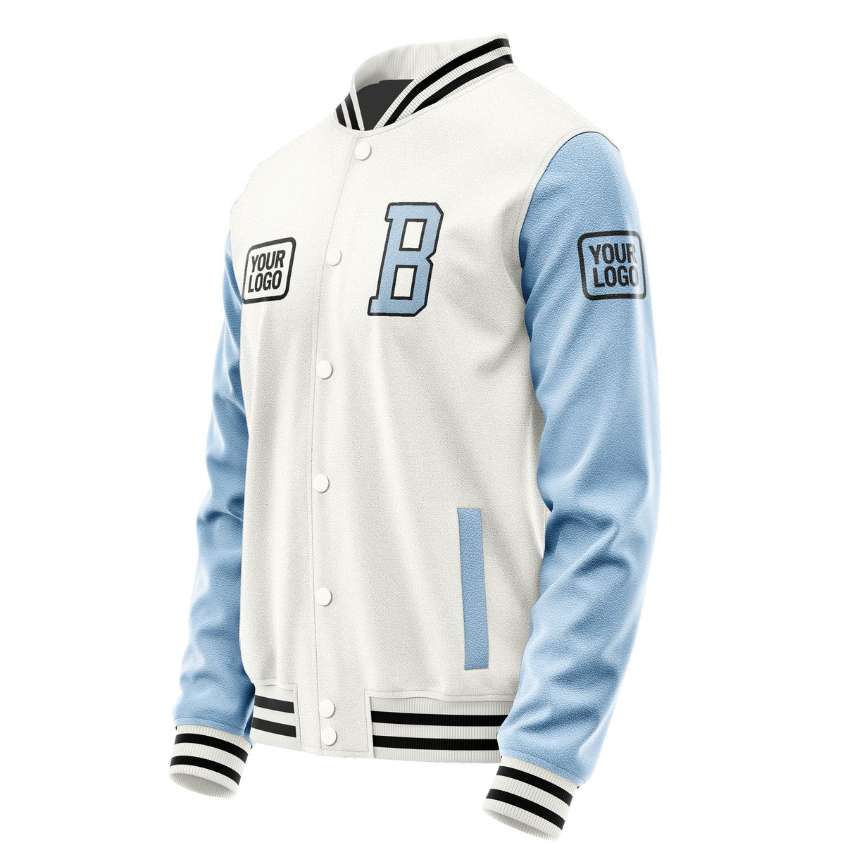 Custom White Light Blue Jacket JA181808181717080817