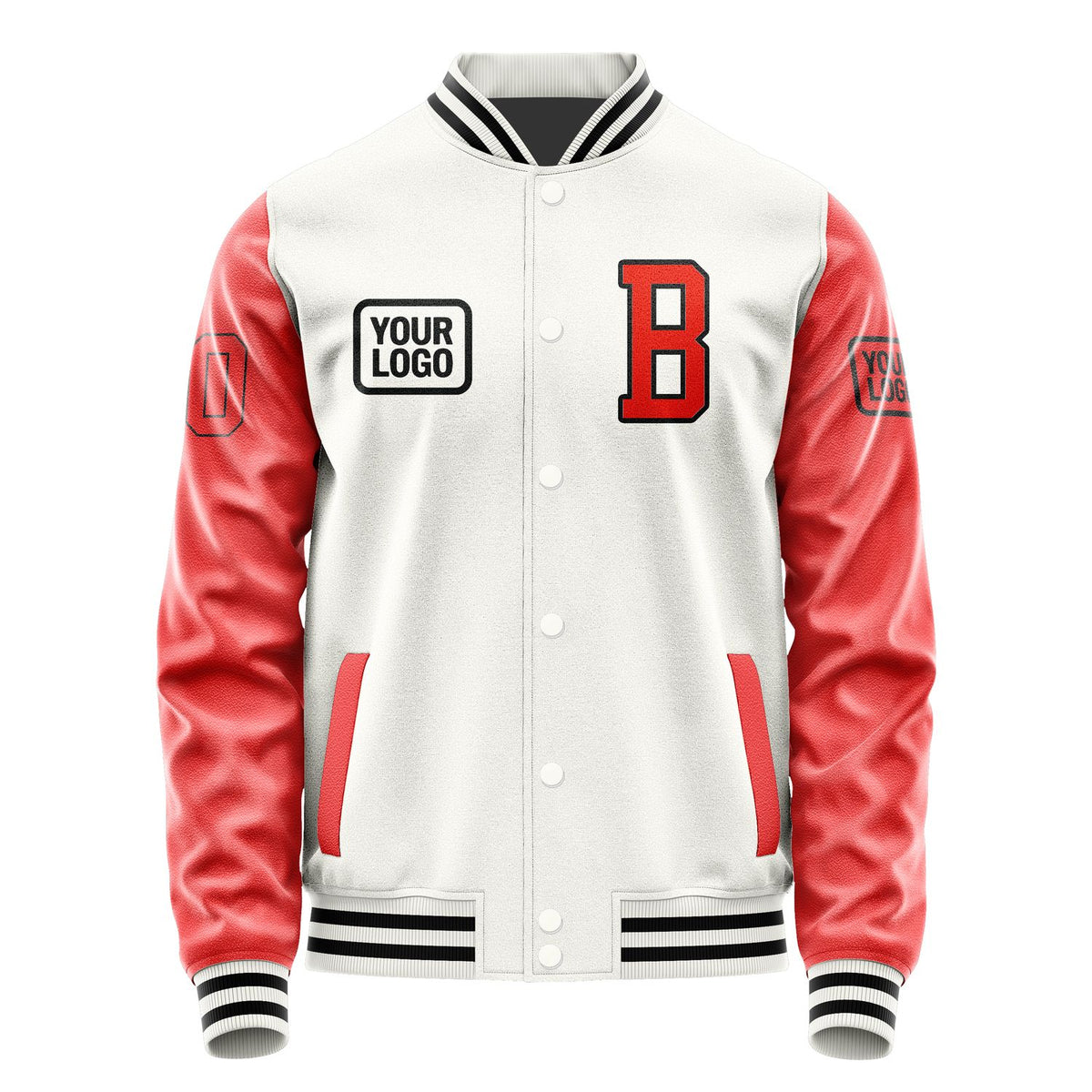 Custom White Orange Red Jacket JA181812181717121217