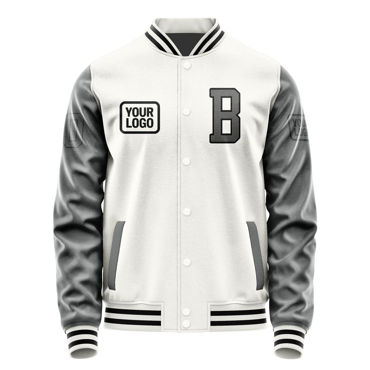 Custom White Dark Grey Jacket JA181820181717202017