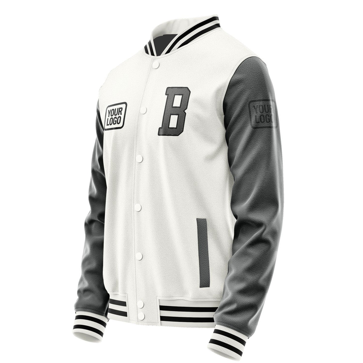 Custom White Dark Grey Jacket JA181820181717202017