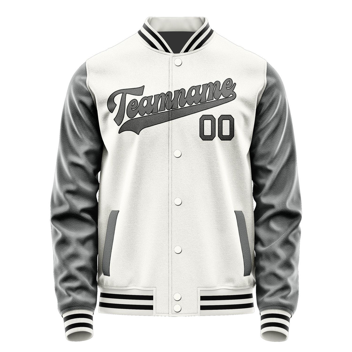 Custom White Dark Grey Jacket JA1818201817B31720