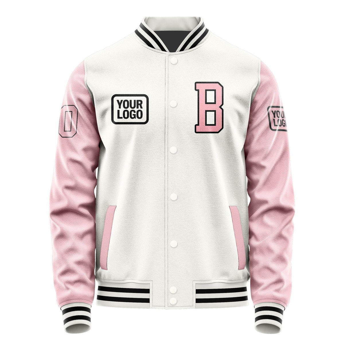 Custom White Light Pink Jacket JA181821181717212117