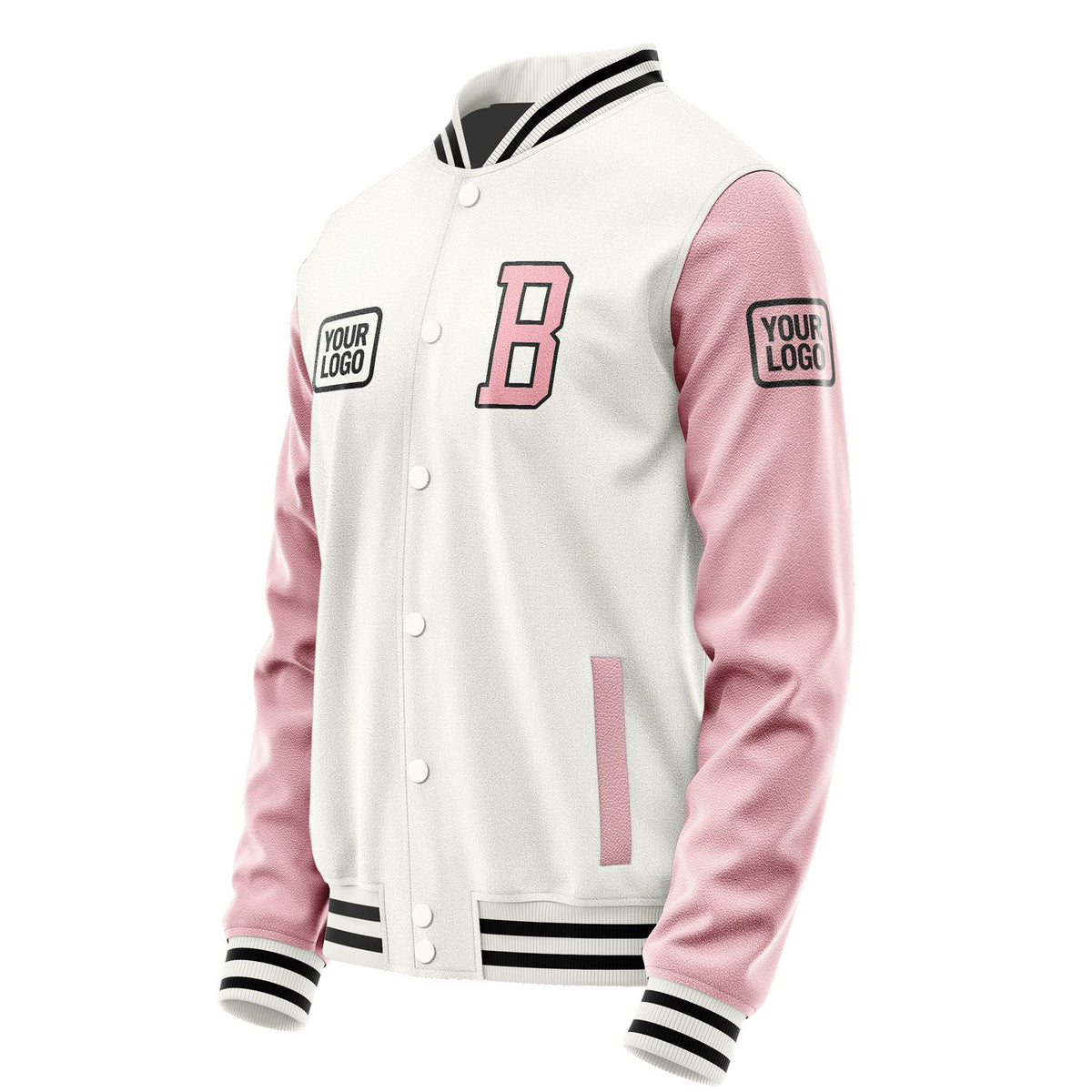 Custom White Light Pink Jacket JA181821181717212117