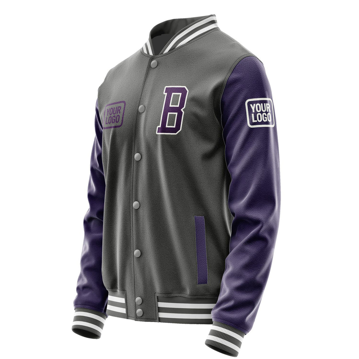 Custom Dark Grey Purple Jacket JA202007201818070718