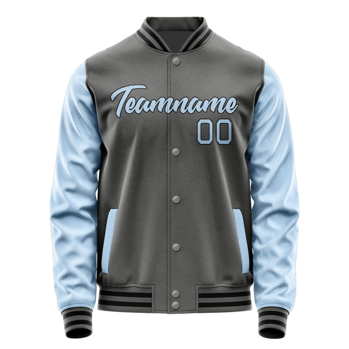 Custom Dark Grey Light Blue Jacket JA2020082017B21708