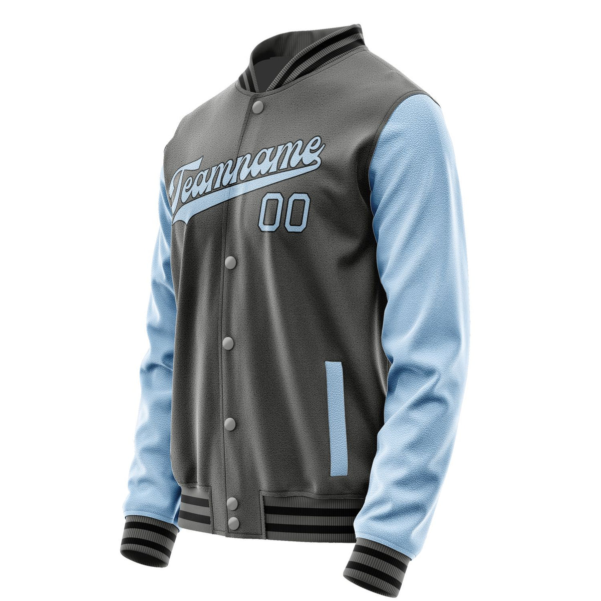 Custom Dark Grey Light Blue Jacket JA2020082017B31708