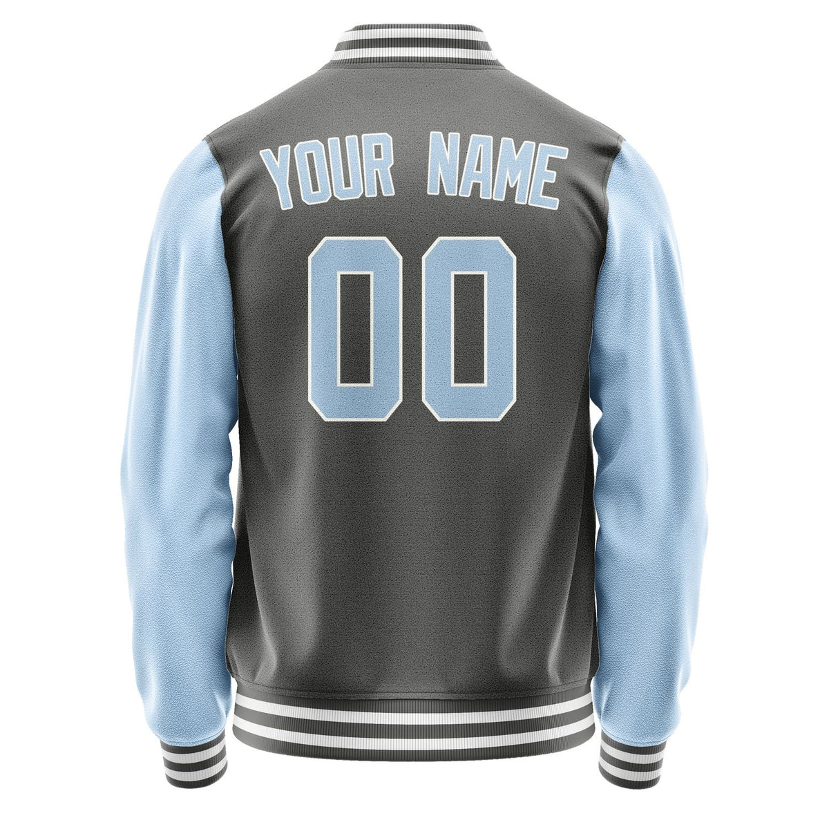 Custom Dark Grey Light Blue Jacket JA2020082018B31808