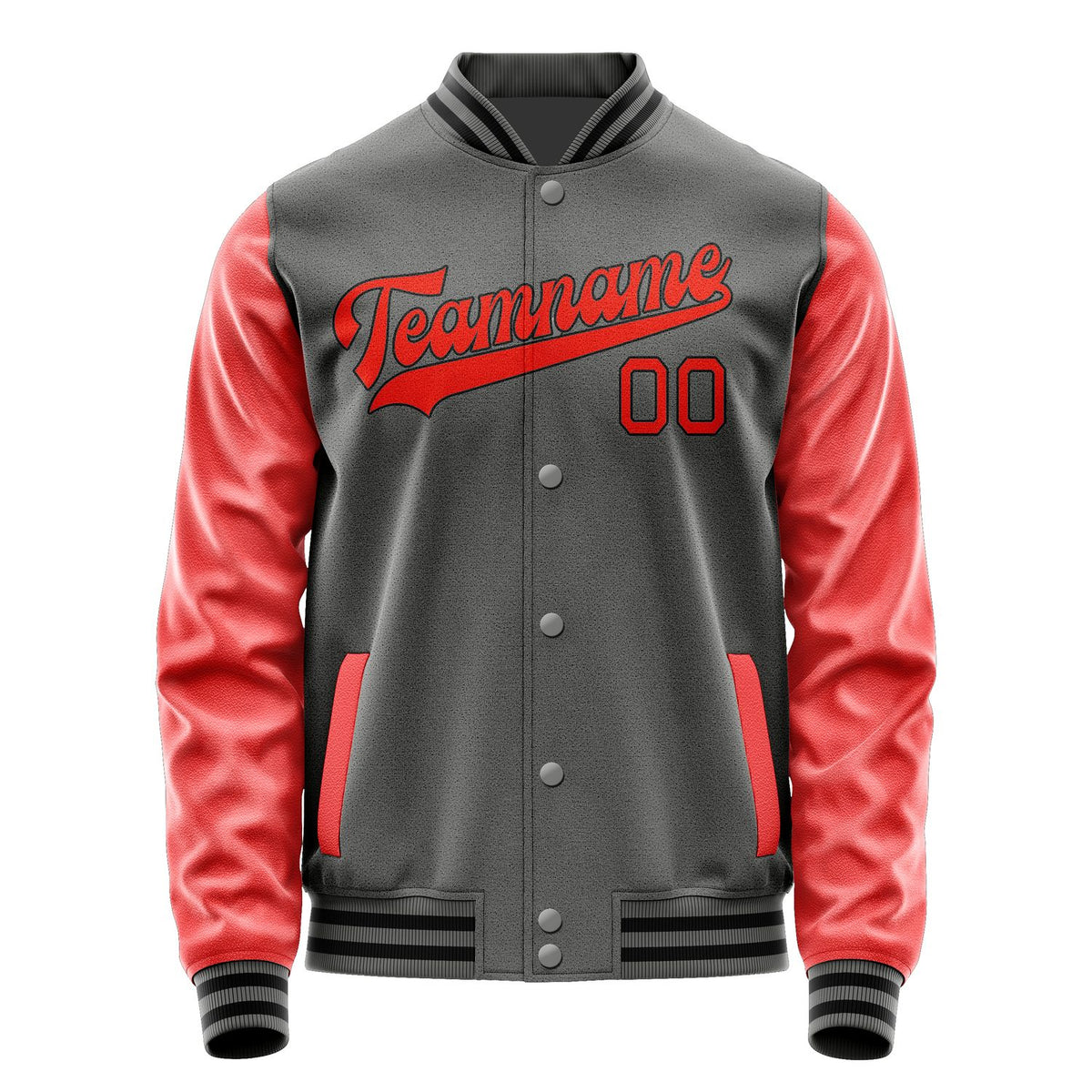 Custom Dark Grey Orange Red Jacket JA2020122017B31712