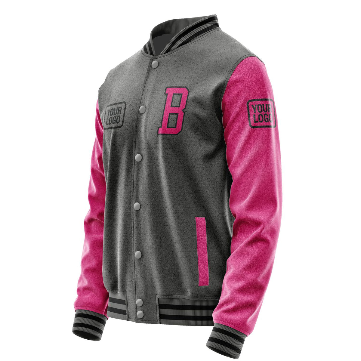 Custom Dark Grey Pink Jacket JA202013201717131317