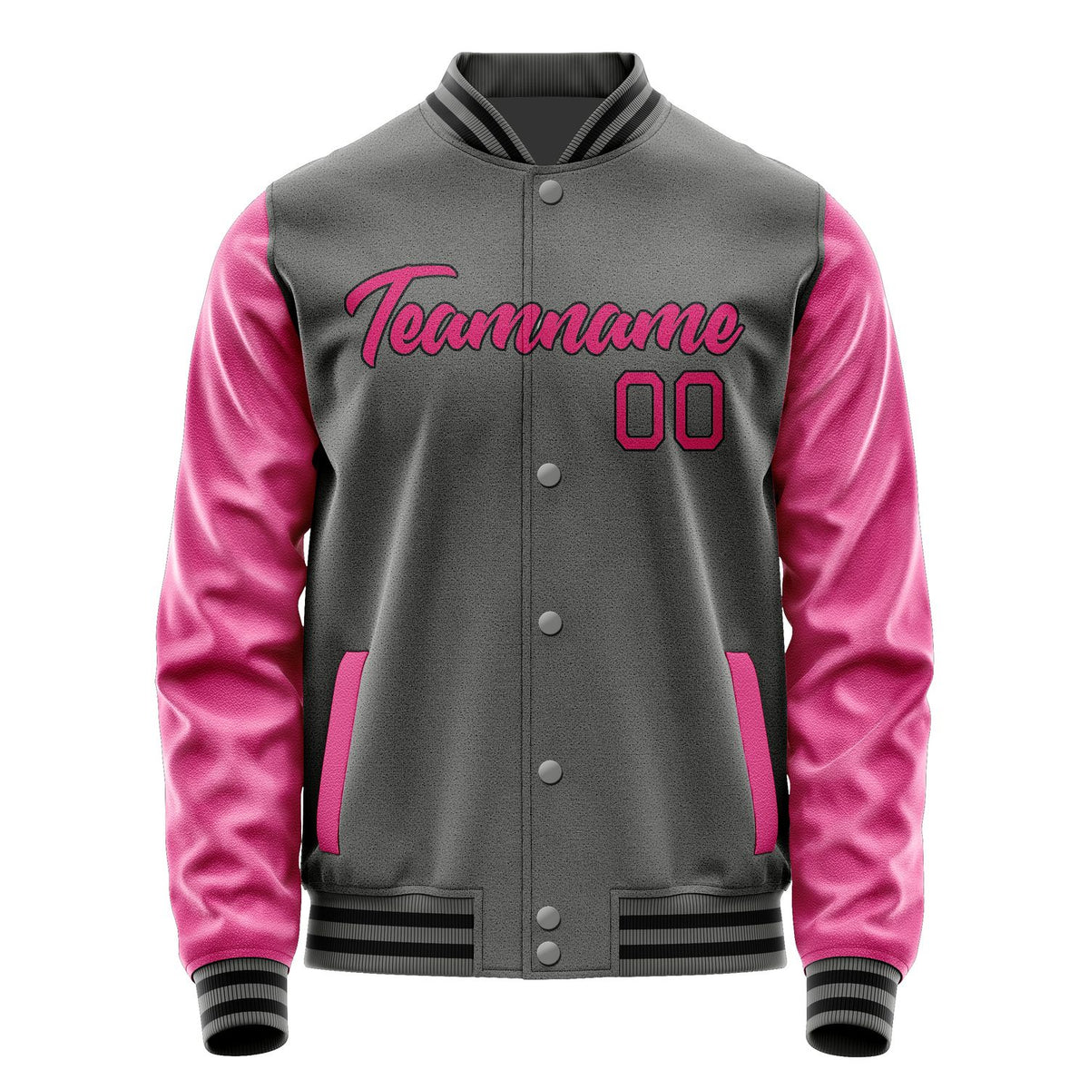 Custom Dark Grey Pink Jacket JA2020132017B21713