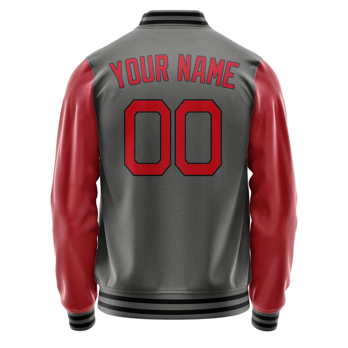 Custom Dark Grey Red Jacket JA2020142017B21714