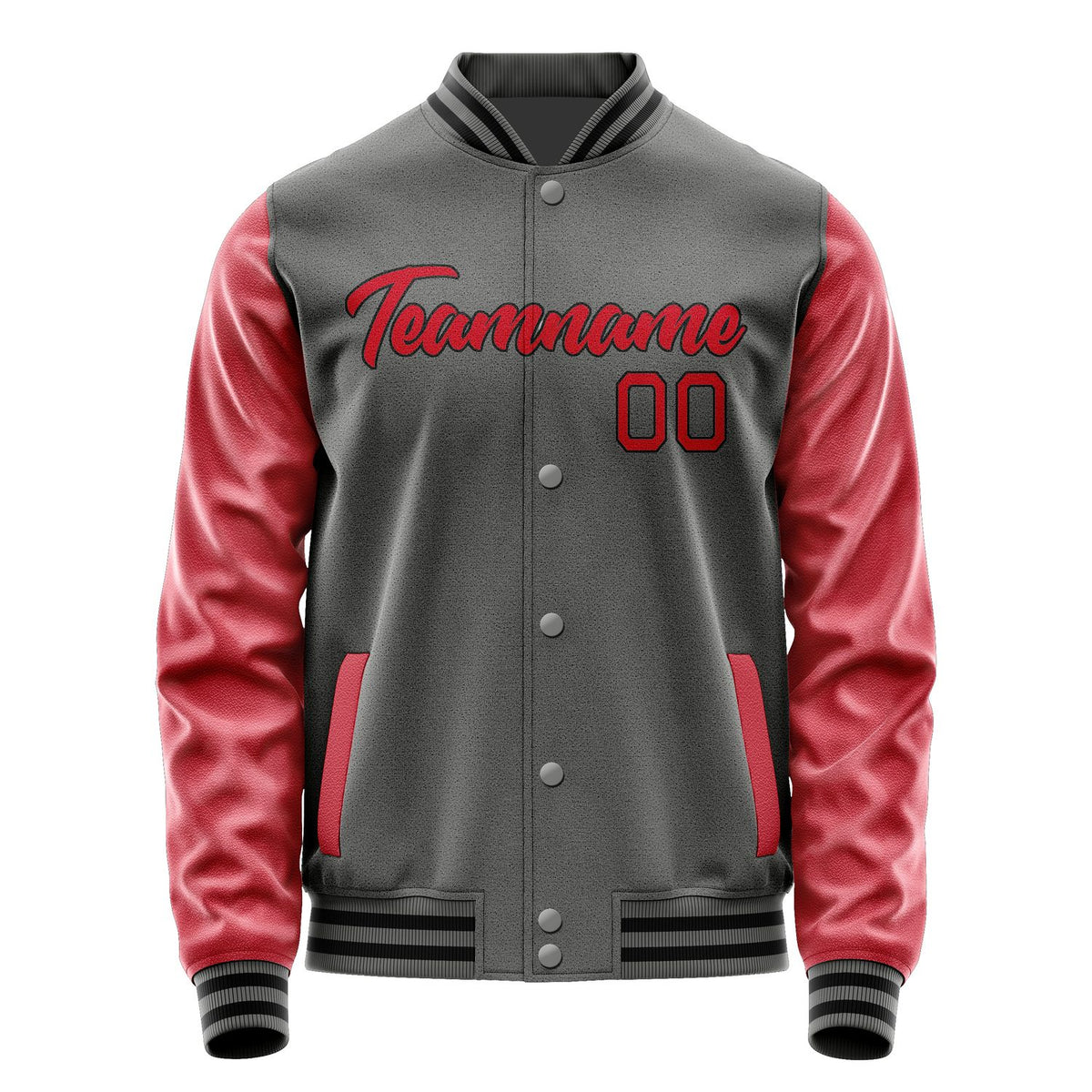 Custom Dark Grey Red Jacket JA2020142017B21714