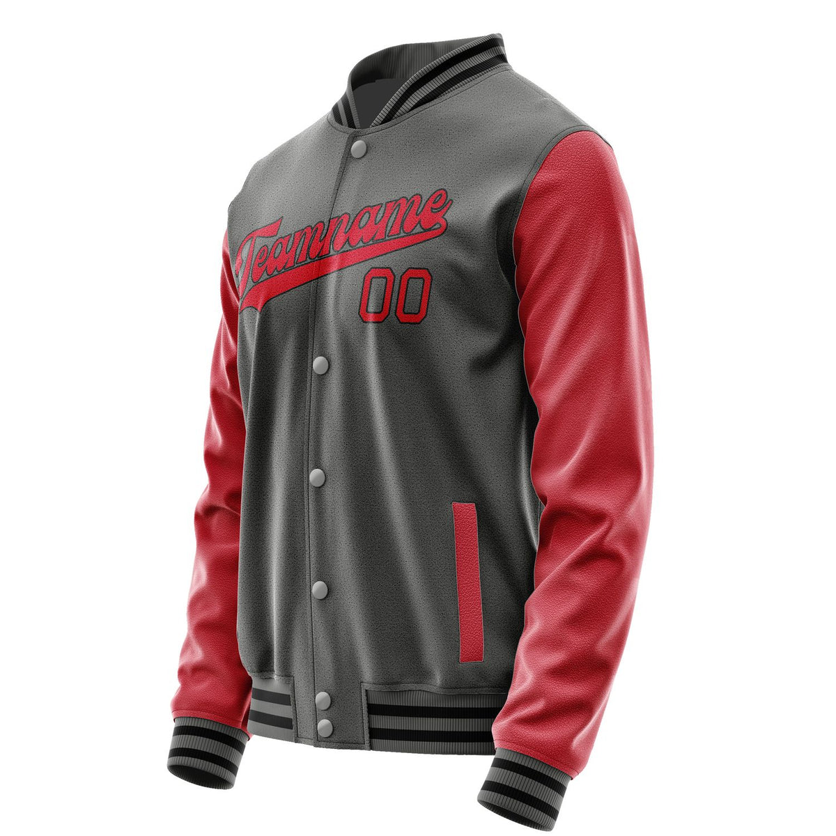 Custom Dark Grey Red Jacket JA2020142017B31714