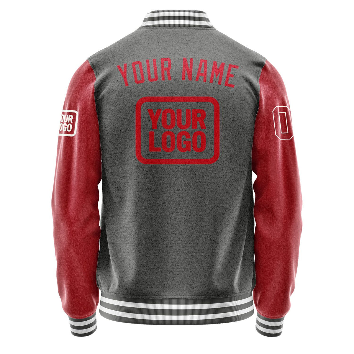 Custom Dark Grey Red Jacket JA202014201818141418