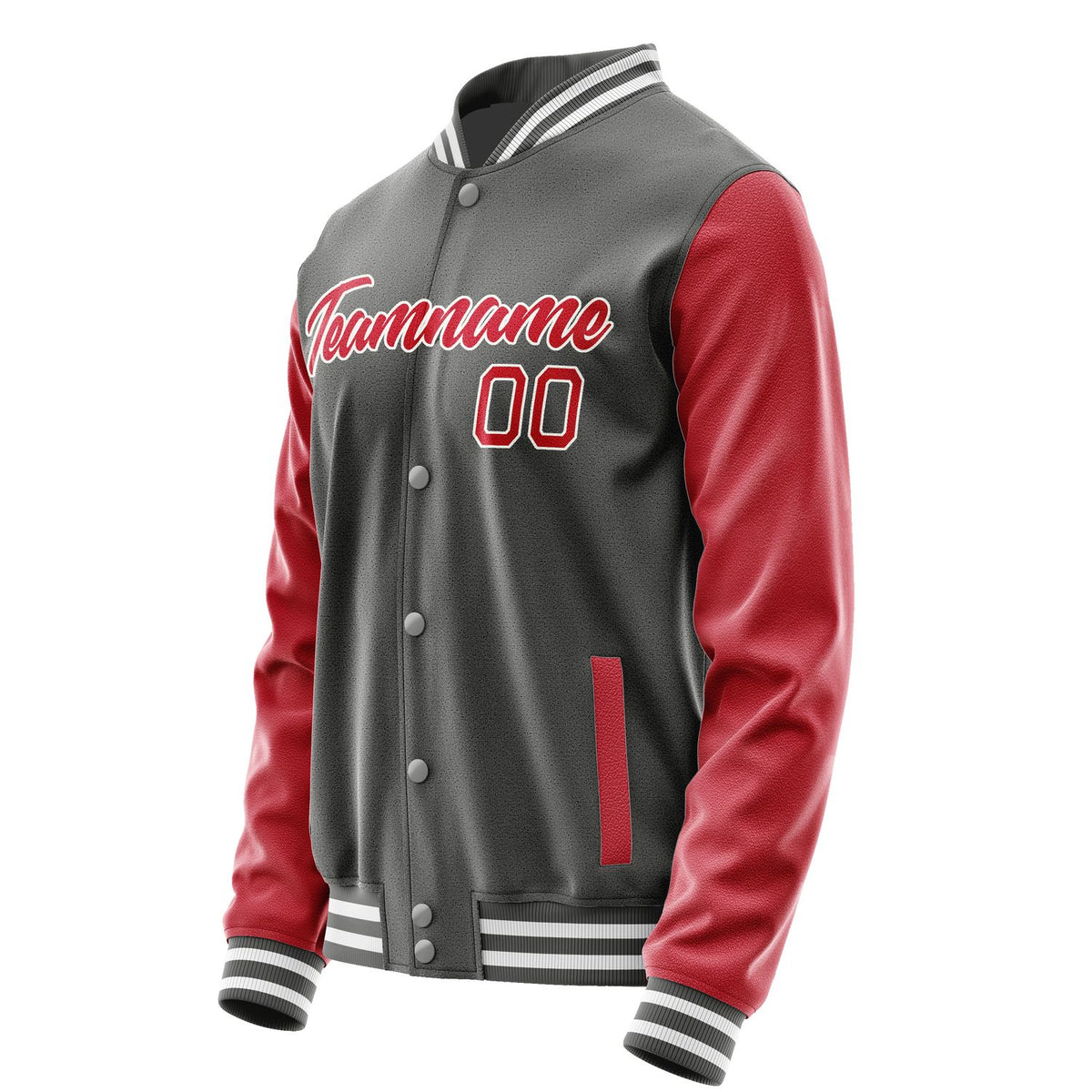 Custom Dark Grey Red Jacket JA2020142018B21814