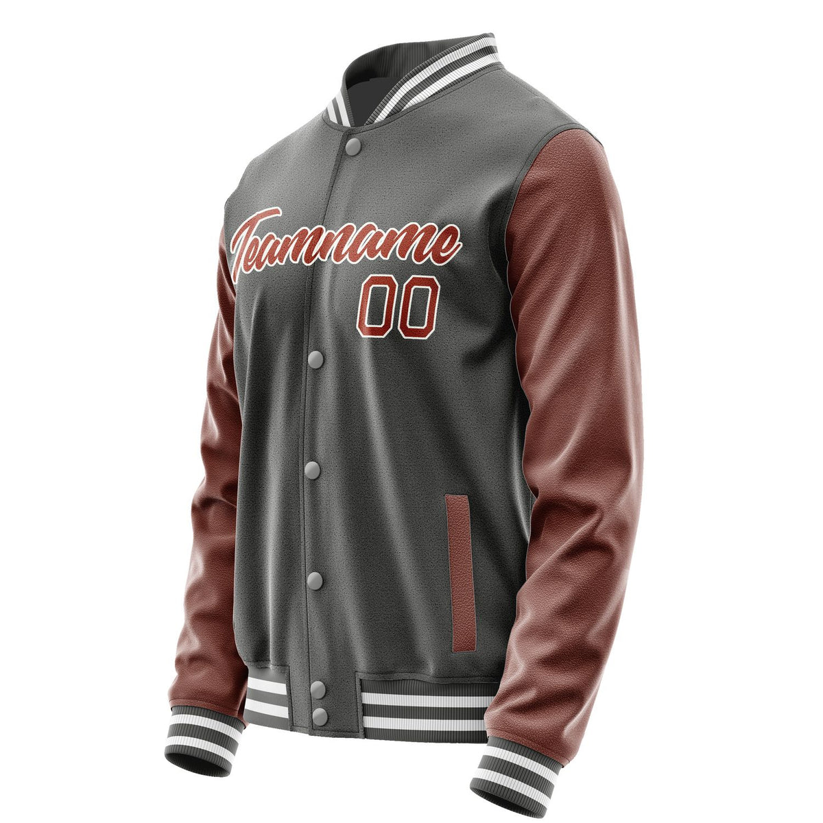 Custom Dark Grey Coral Red Jacket JA2020162018B21816