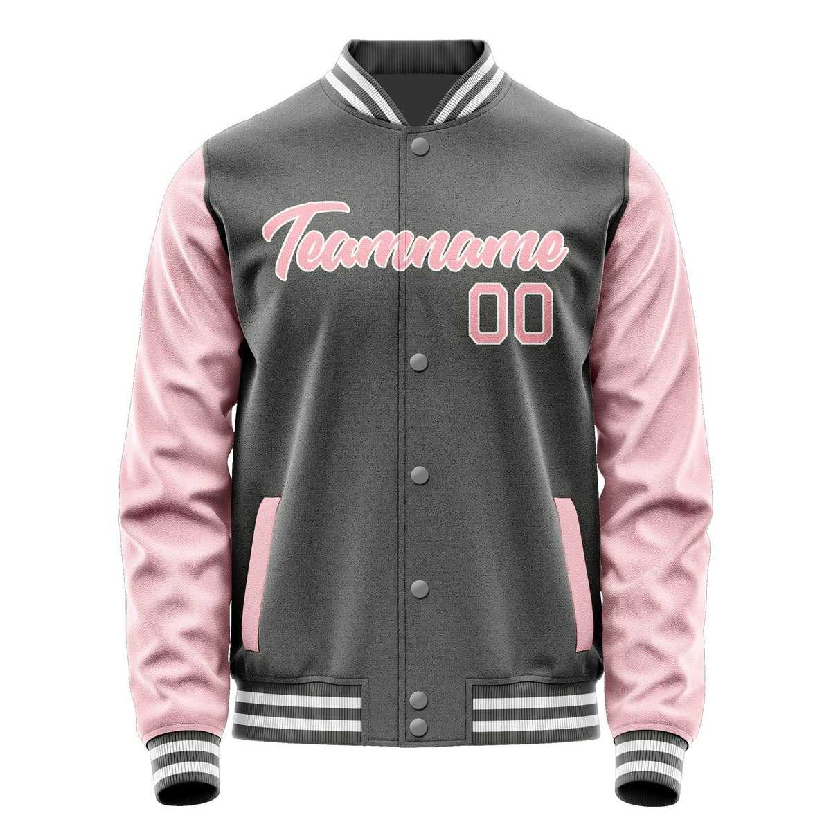 Custom Dark Grey Light Pink Jacket JA2020212018B21821