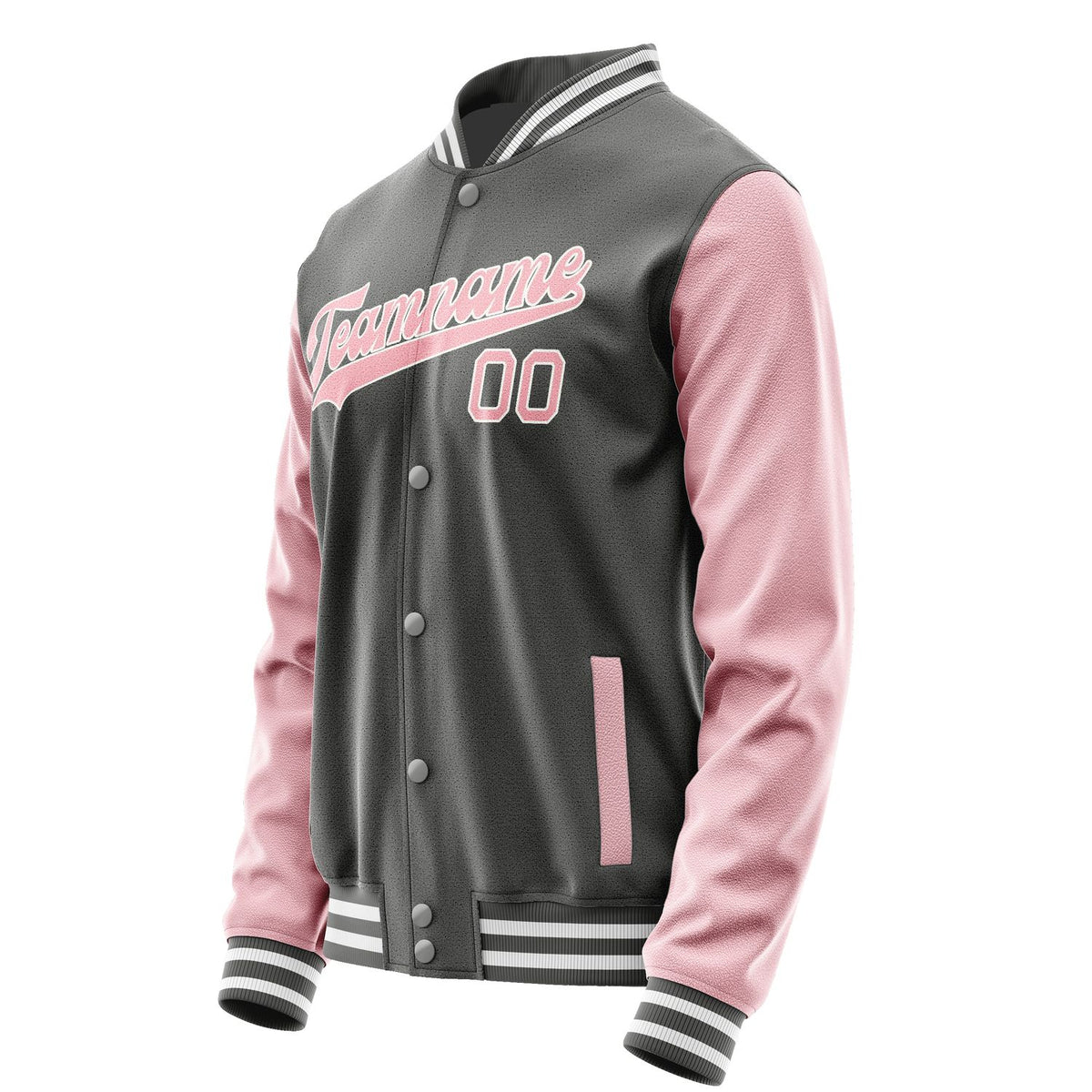 Custom Dark Grey Light Pink Jacket JA2020212018B31821