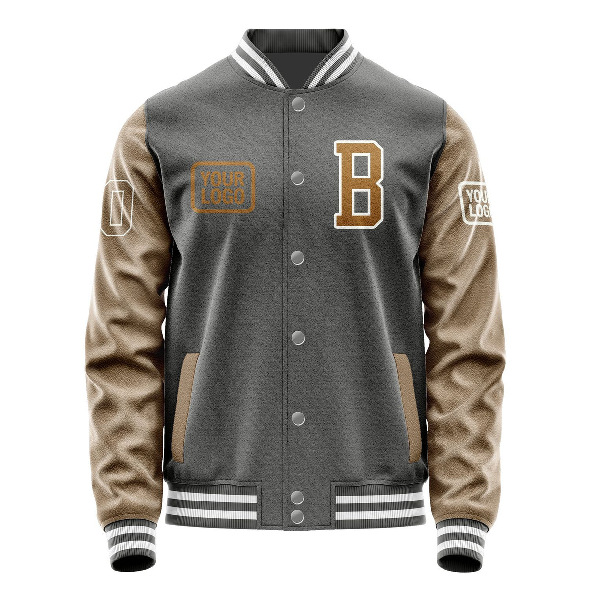 Custom Dark Grey Khaki Jacket JA202022201818222218