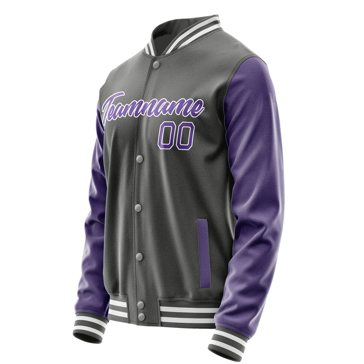 Custom Dark Grey Light Purple Jacket JA2020232018B21823