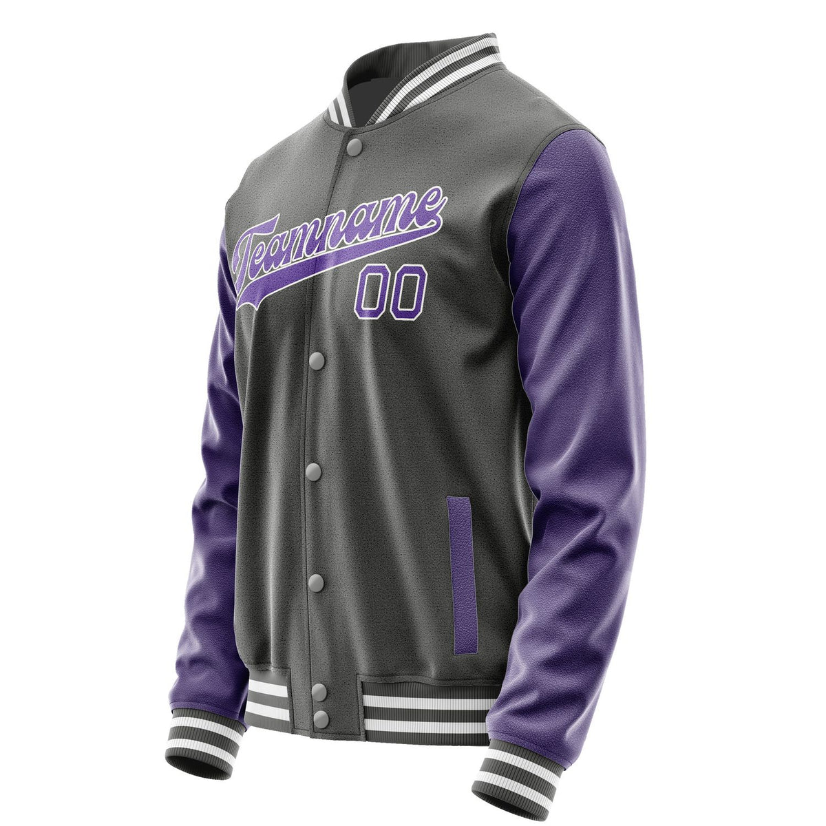 Custom Dark Grey Light Purple Jacket JA2020232018B31823