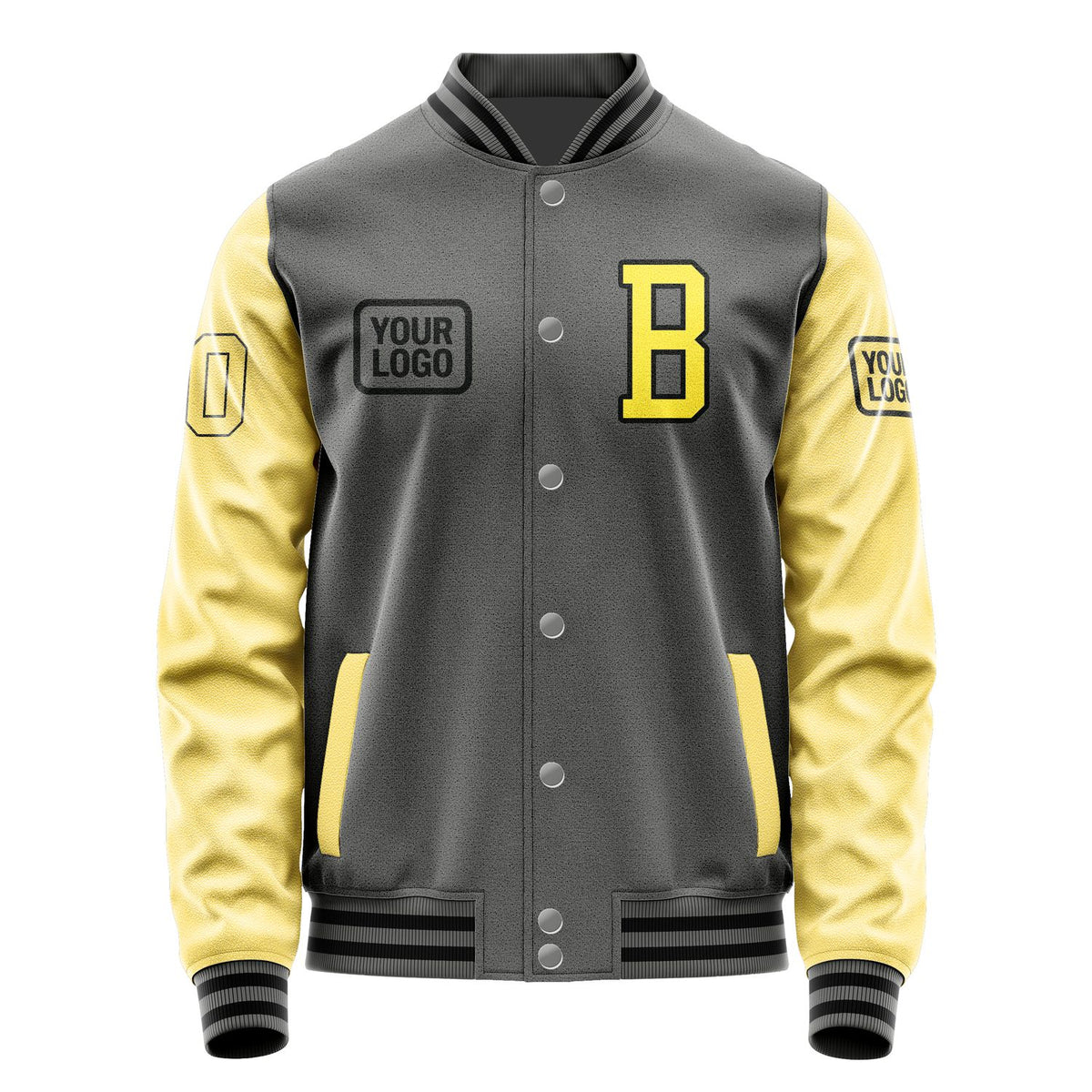 Custom Dark Grey Light Yellow Jacket JA202026201717262617