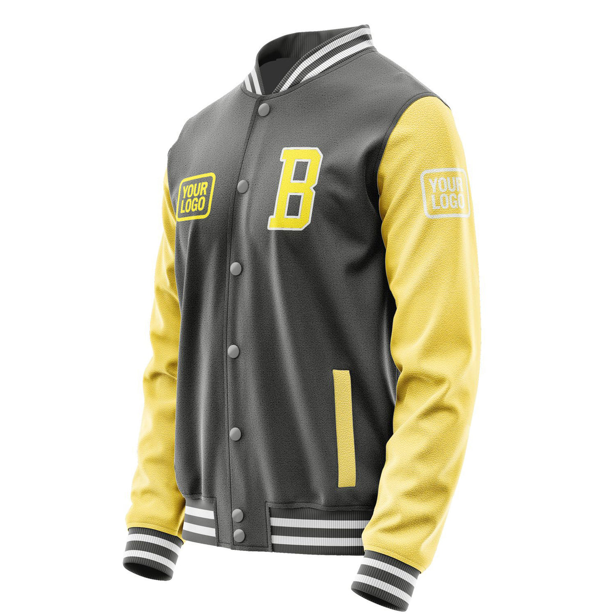 Custom Dark Grey Light Yellow Jacket JA202026201818262618