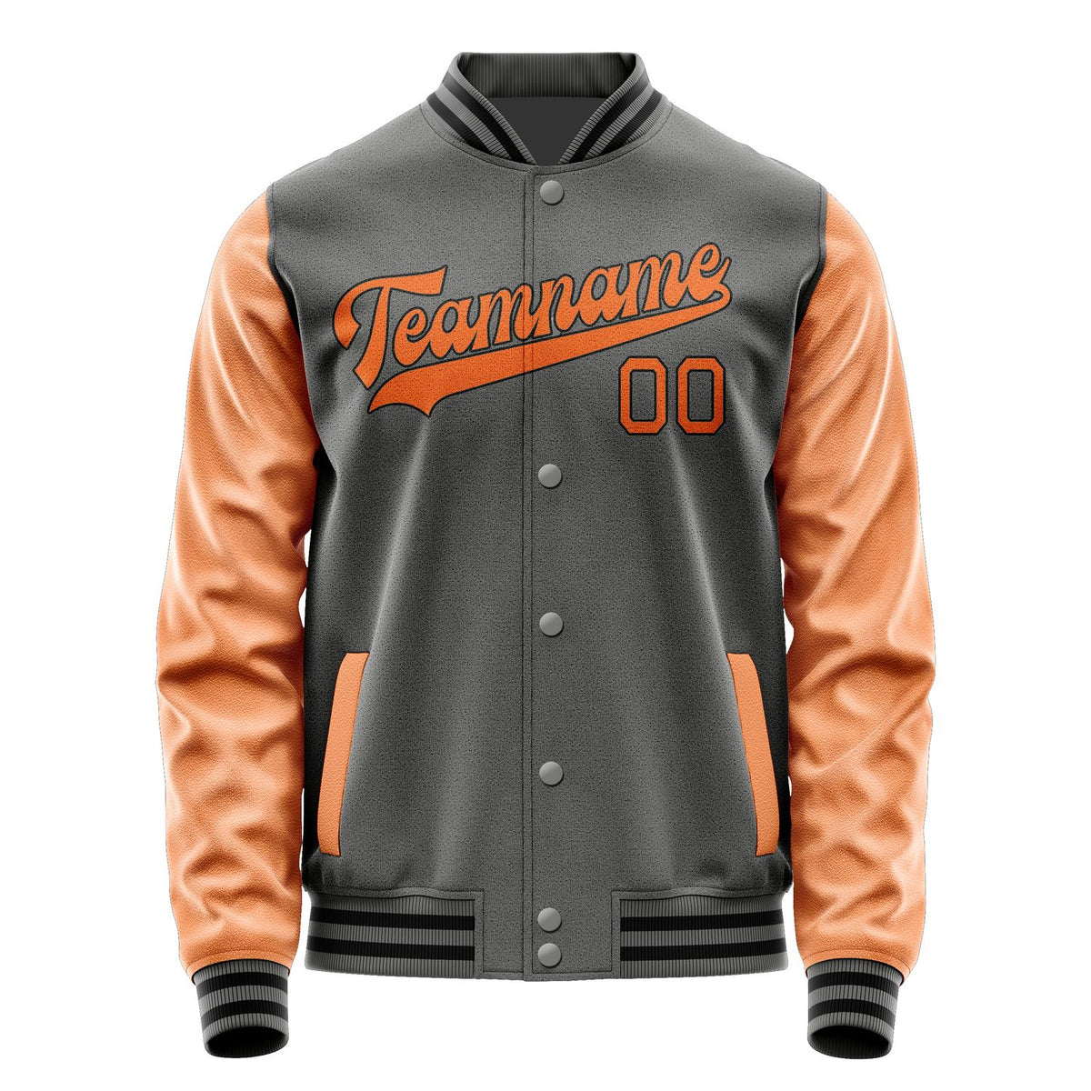 Custom Dark Grey Orange Jacket JA2020282017B31728