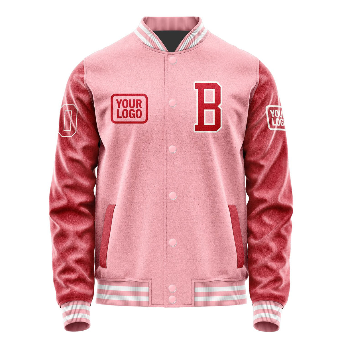 Custom Light Pink Red Jacket JA212114211818141418