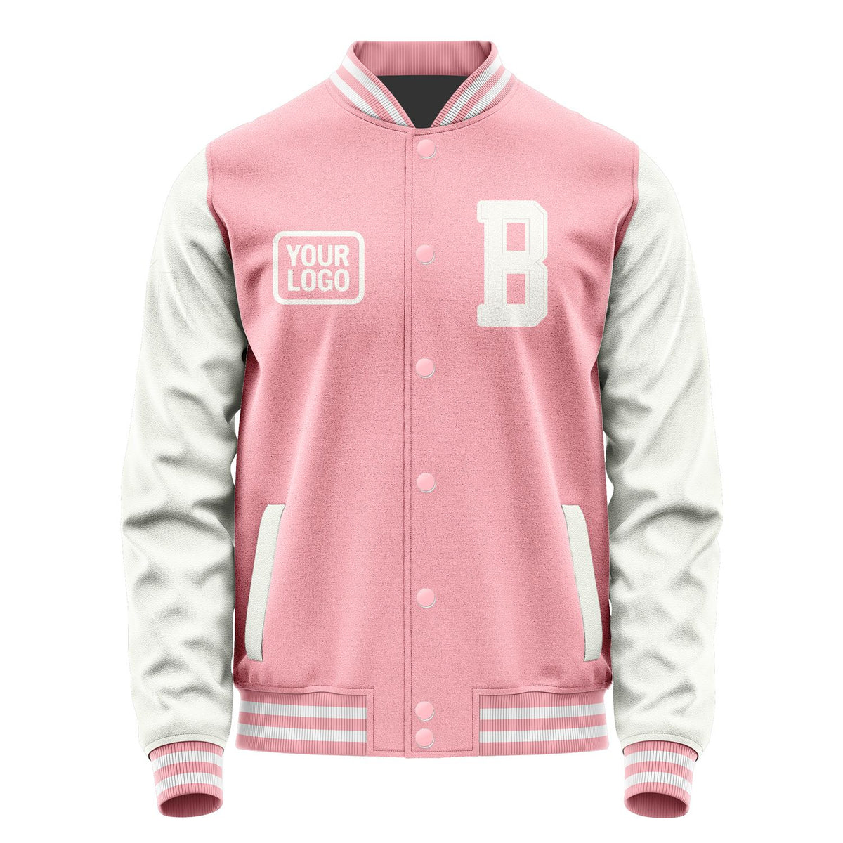 Custom Light Pink White Jacket JA212118211818181818