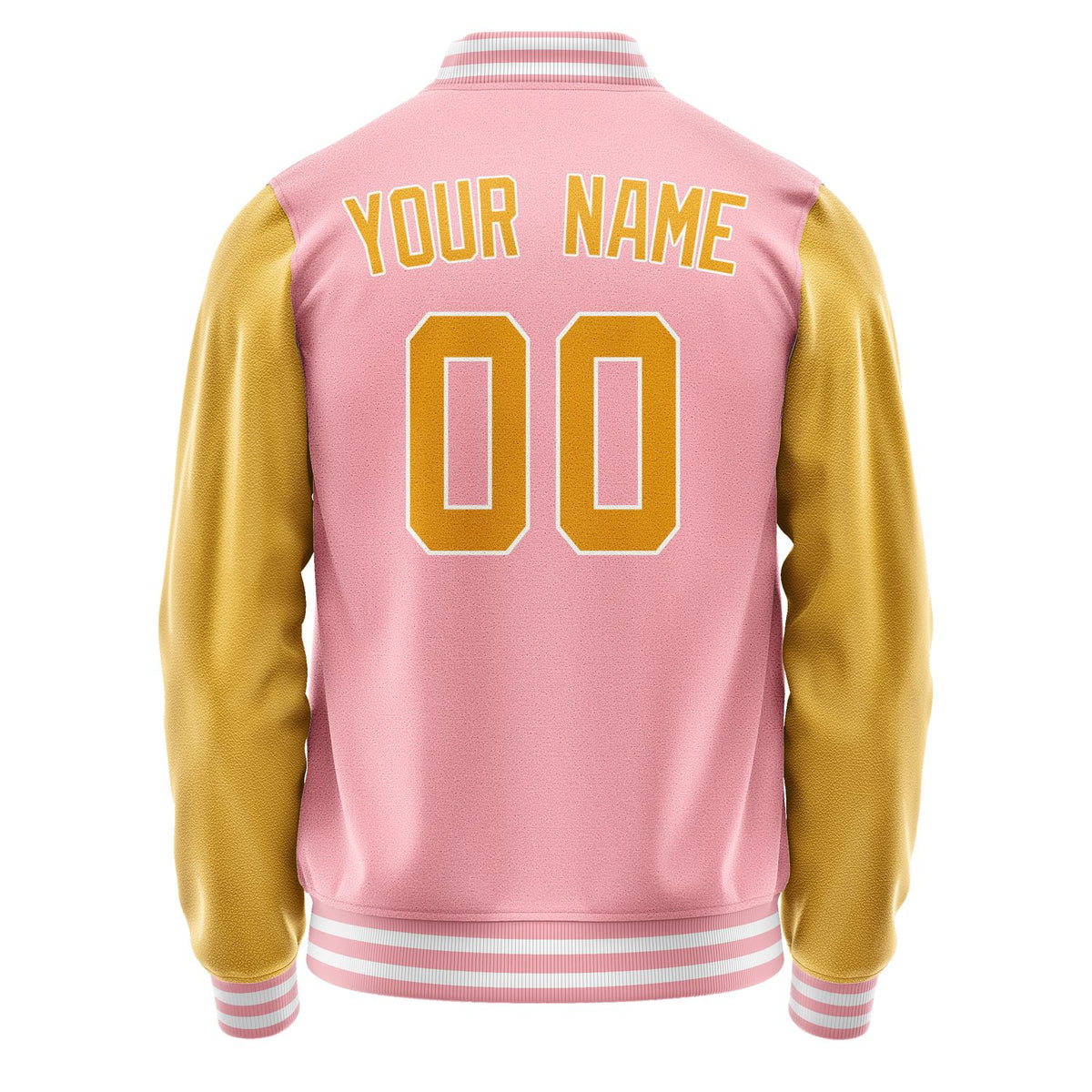 Custom Light Pink Yellow Jacket JA2121192118B31819