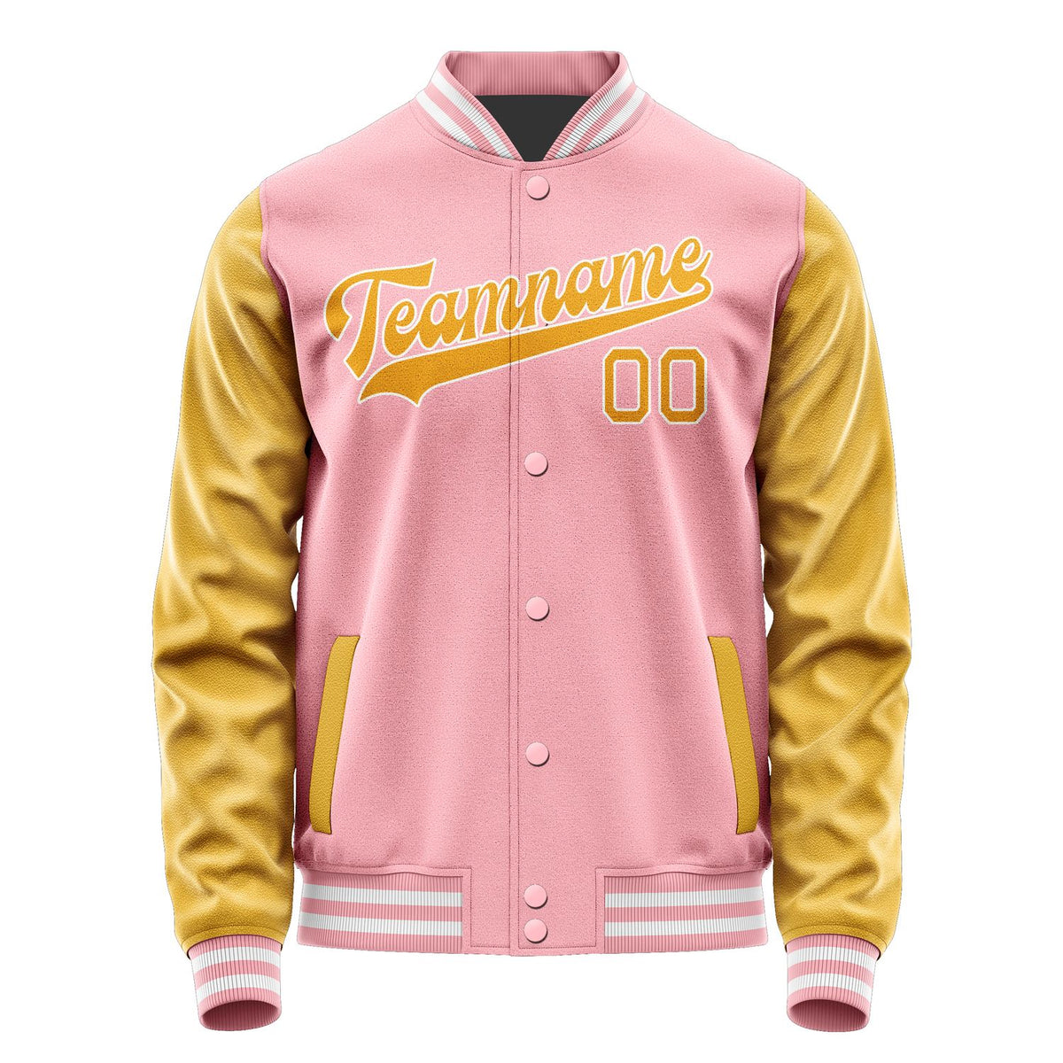 Custom Light Pink Yellow Jacket JA2121192118B31819