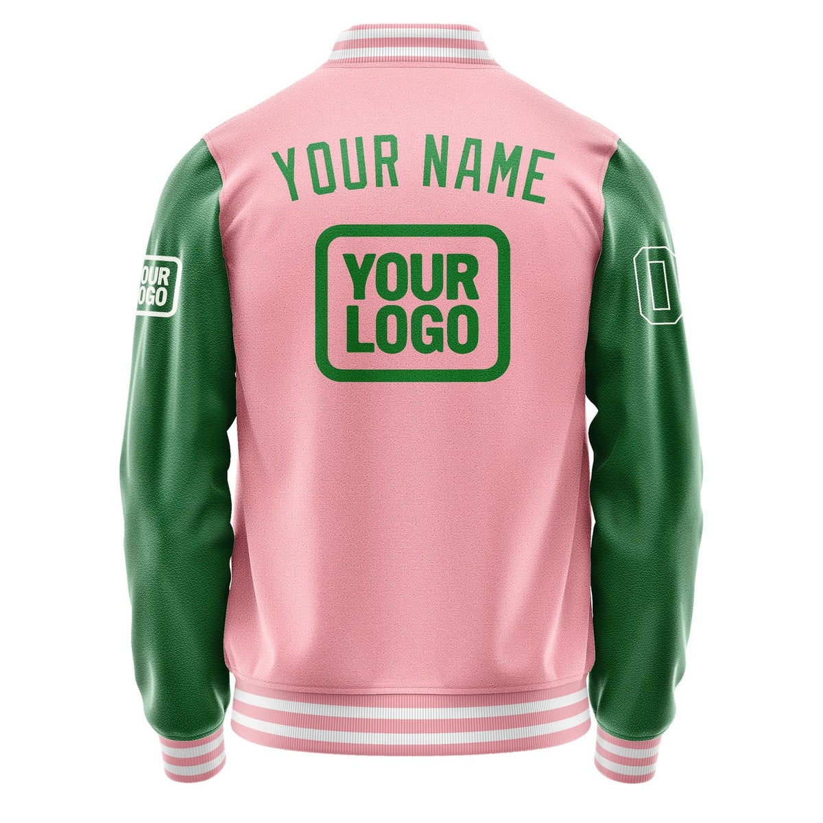 Custom Light Pink Emerald Green Jacket JA212124211818242418