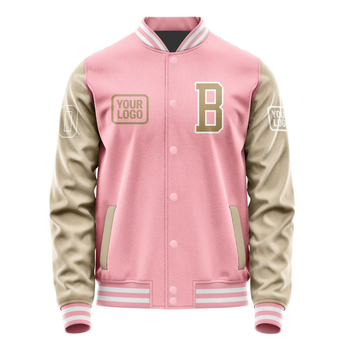 Custom Light Pink Light Khaki Jacket JA212125211818252518