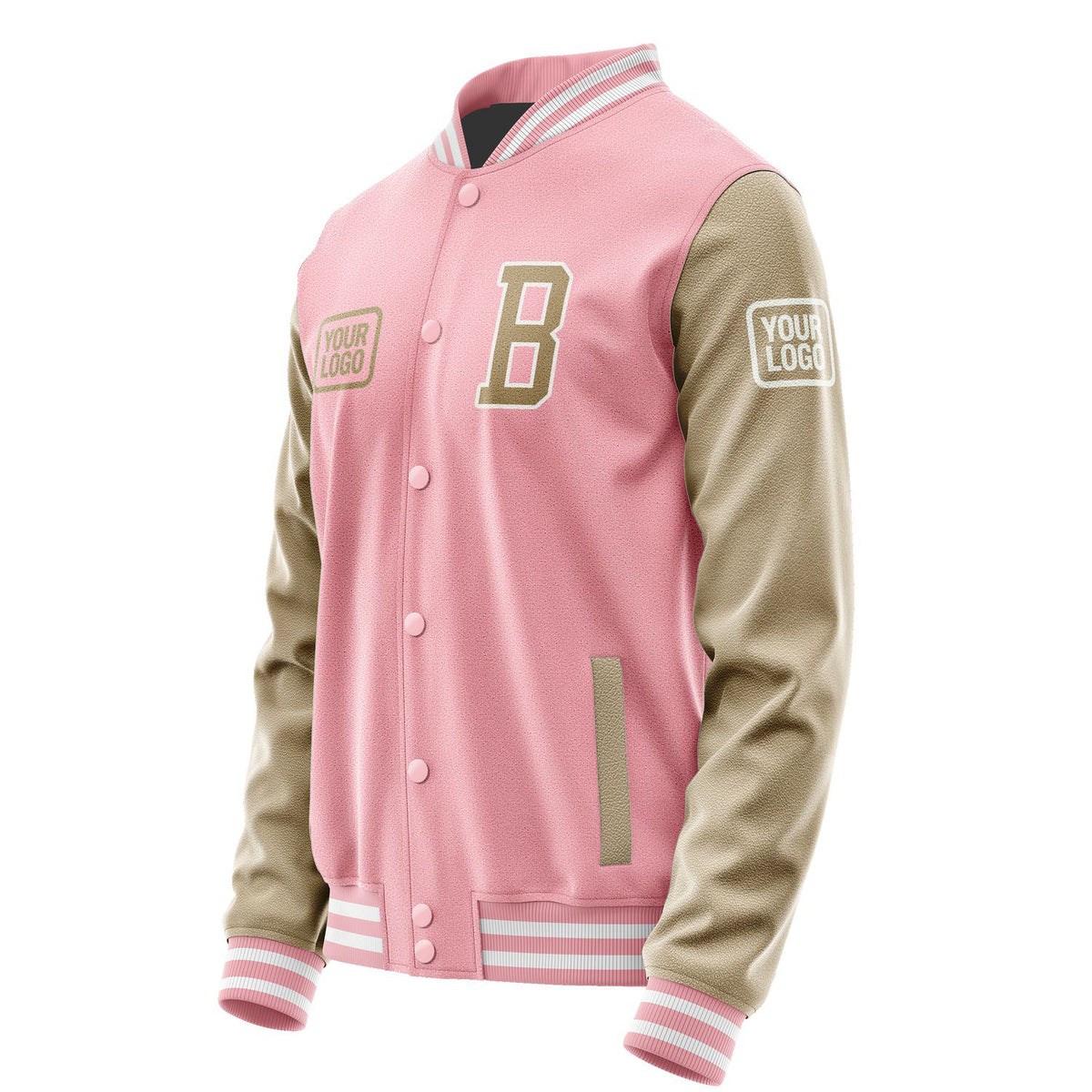 Custom Light Pink Light Khaki Jacket JA212125211818252518